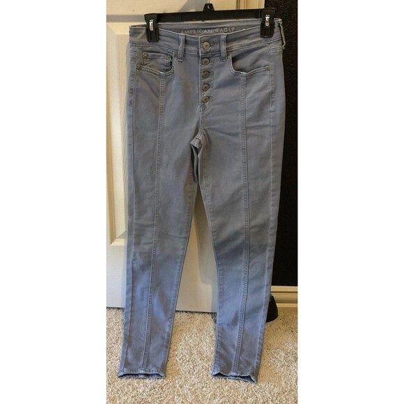 American Eagle Outfitters Denim - American Eagle, NE(X)T Level Stretch, Hi-rise Jegging, Gray, Size: 4